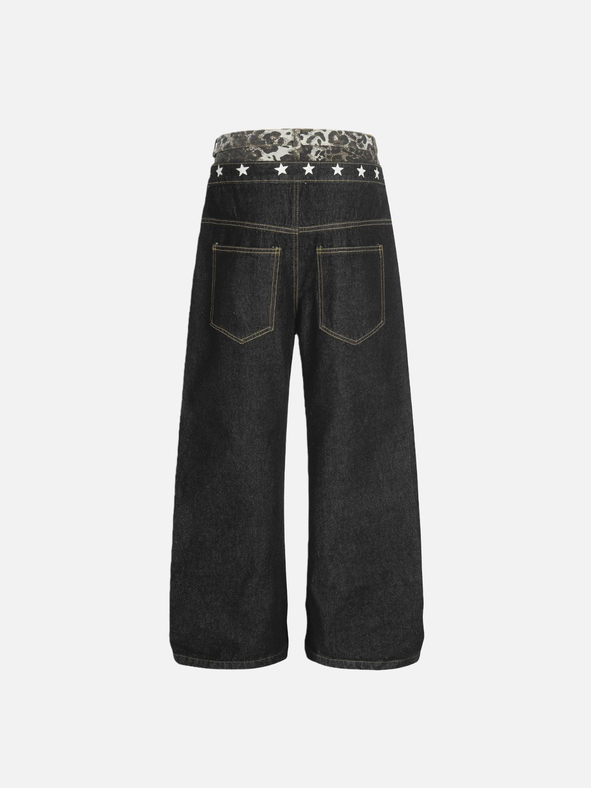 Haaura Leopard Bow & Star Baggy Jeans