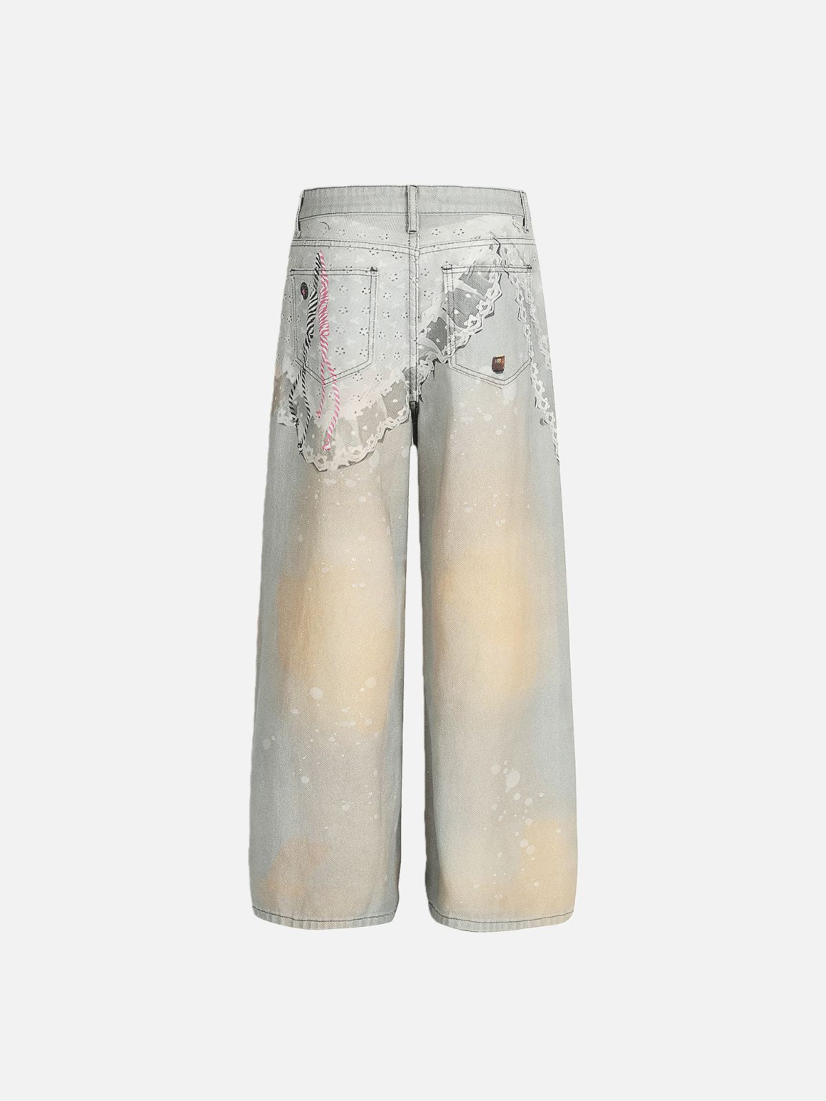 Haaura Teddy Bear Bow Baggy Jeans