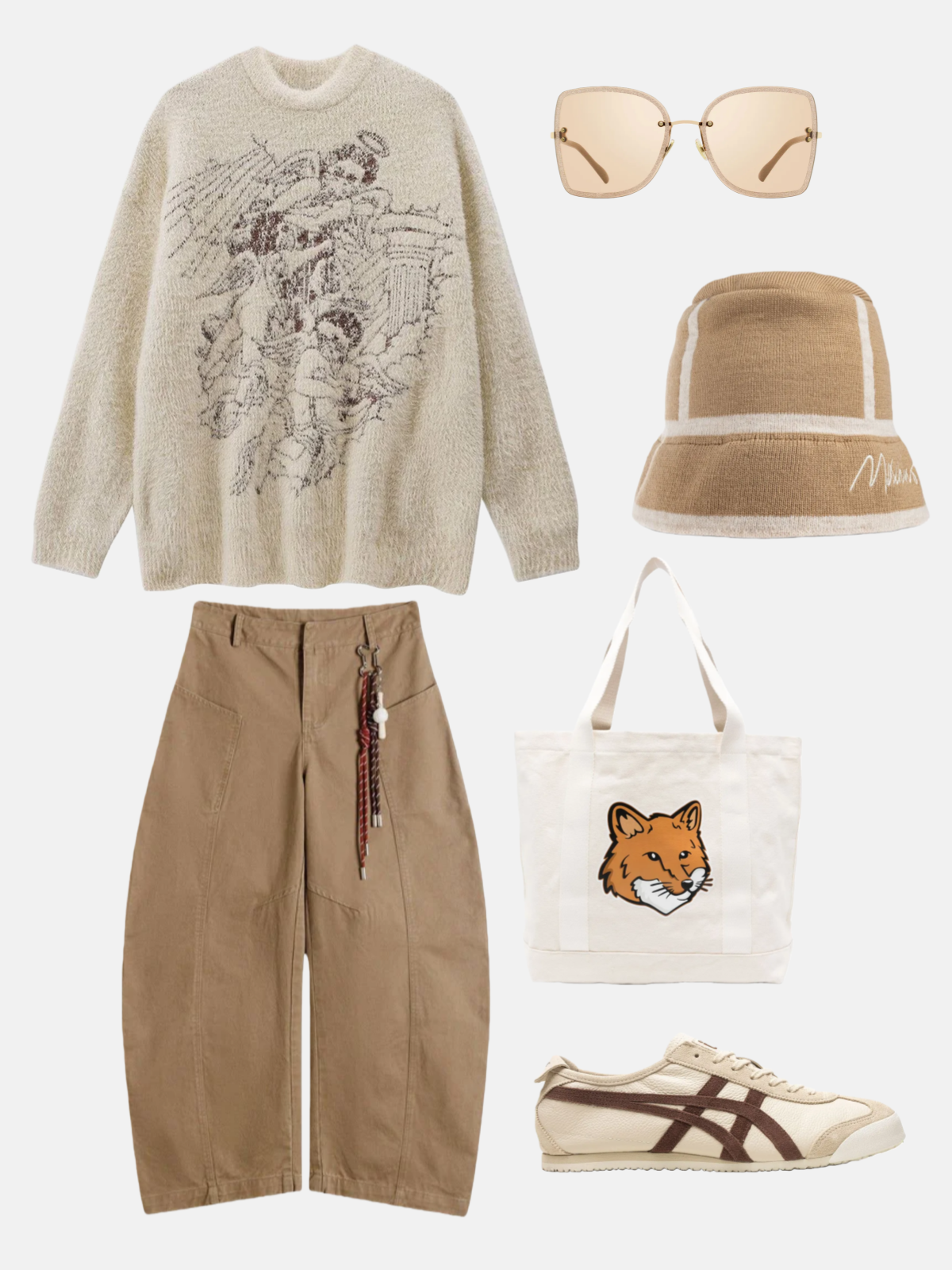 Haaura Baseball Chain Baaggy Barrel Pants