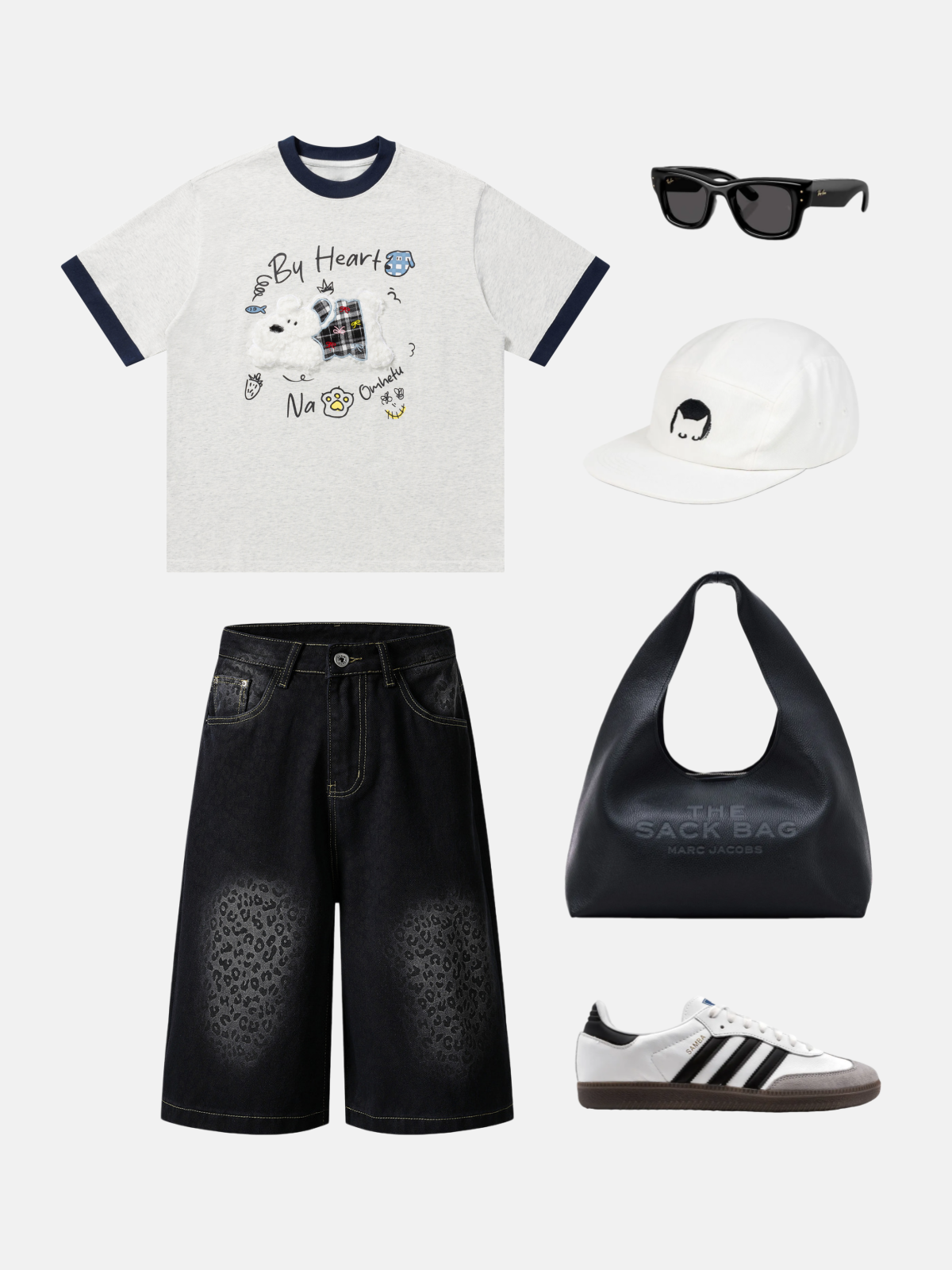 Haaura Cartoon Dog & Heart Tee