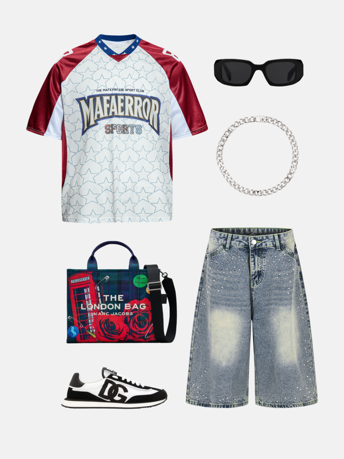 Haaura Color Block Star Oversized Tee