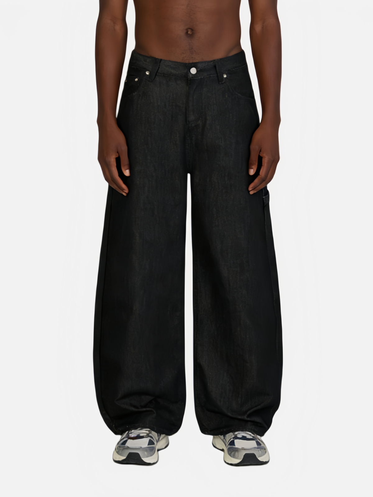 Haaura Cross-Embroidered Wide-Leg Jeans