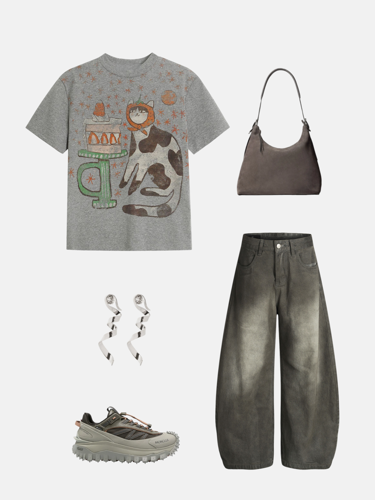 Haaura Distressed Baggy Flare Jeans