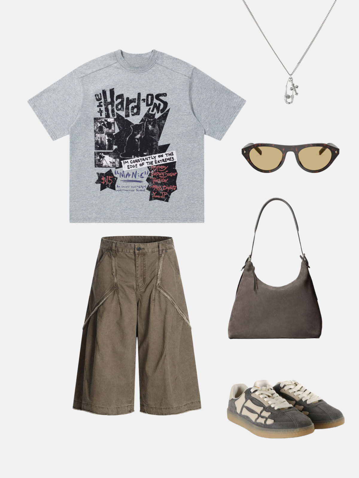 Haaura Distressed Panel Longline Jorts