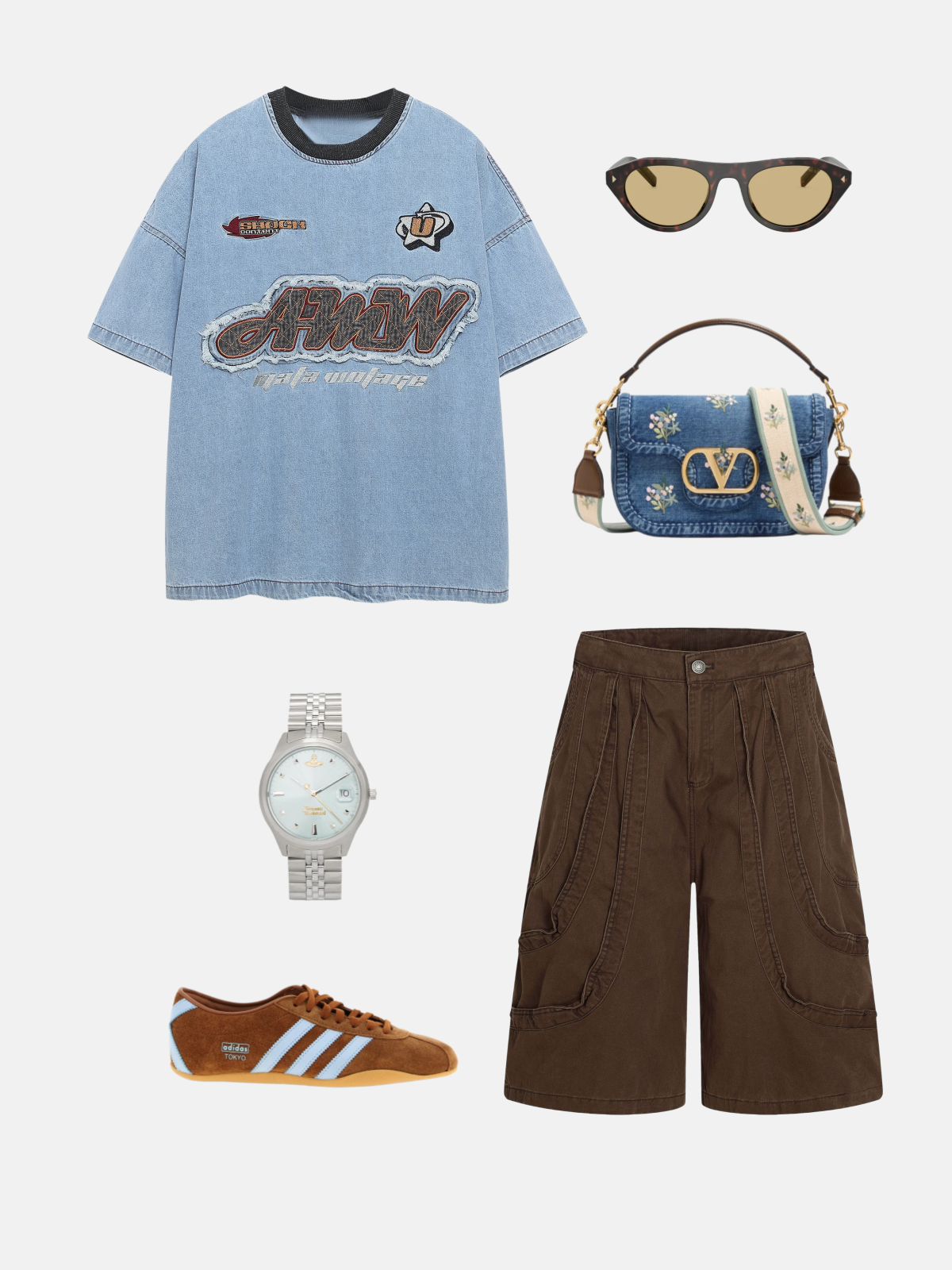 Haaura Distressed Patch Ribbon Tee