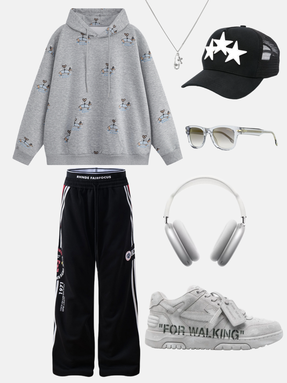 Haaura Double Waist Stripe Baaggy Sweatpants