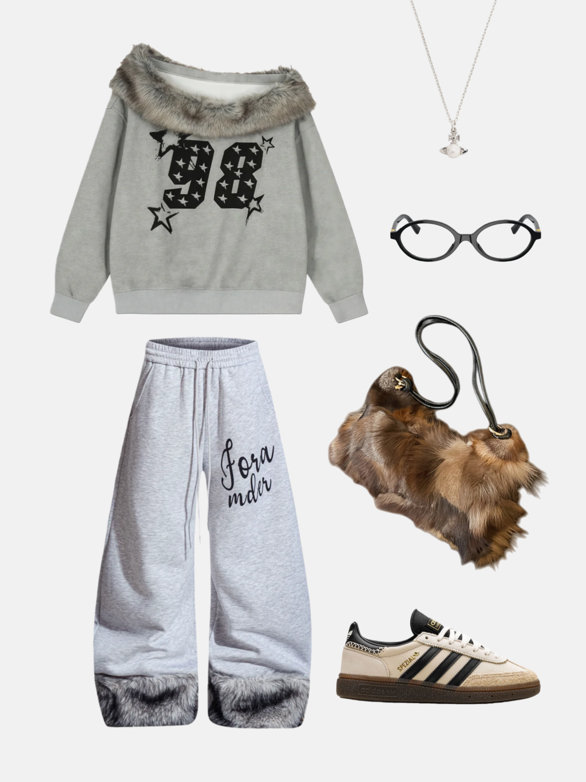 Haaura Fora Mder Fringed Cuff Baggy Sweatpants