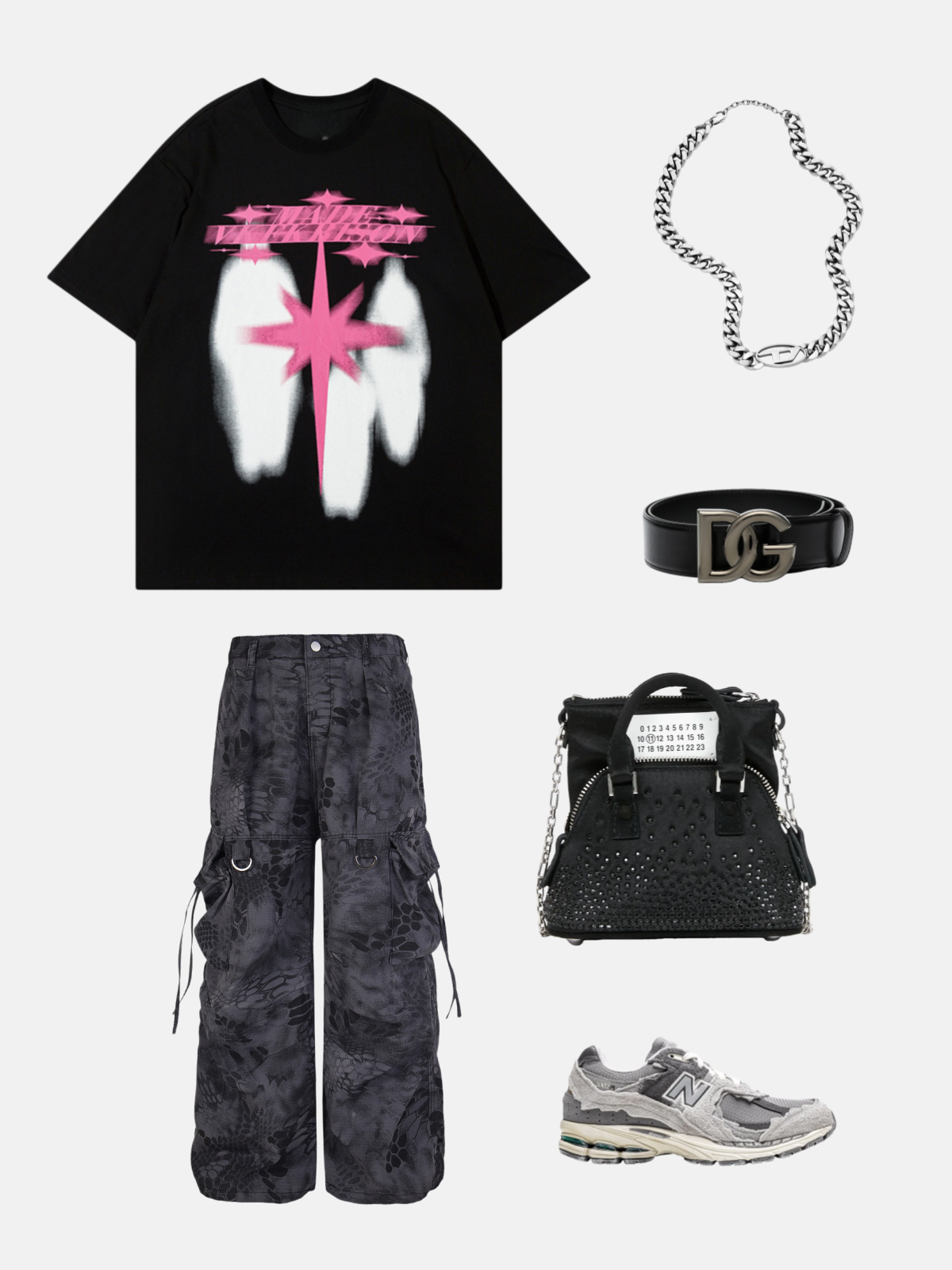 Haaura Graffiti Splatter Pink Star Print Tee