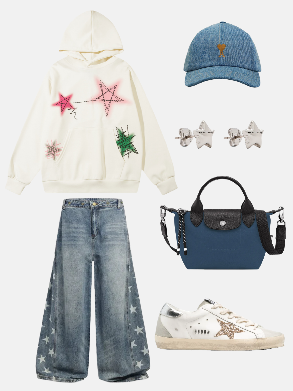 Haaura Graffiti Star Graphic Pullover Hoodie