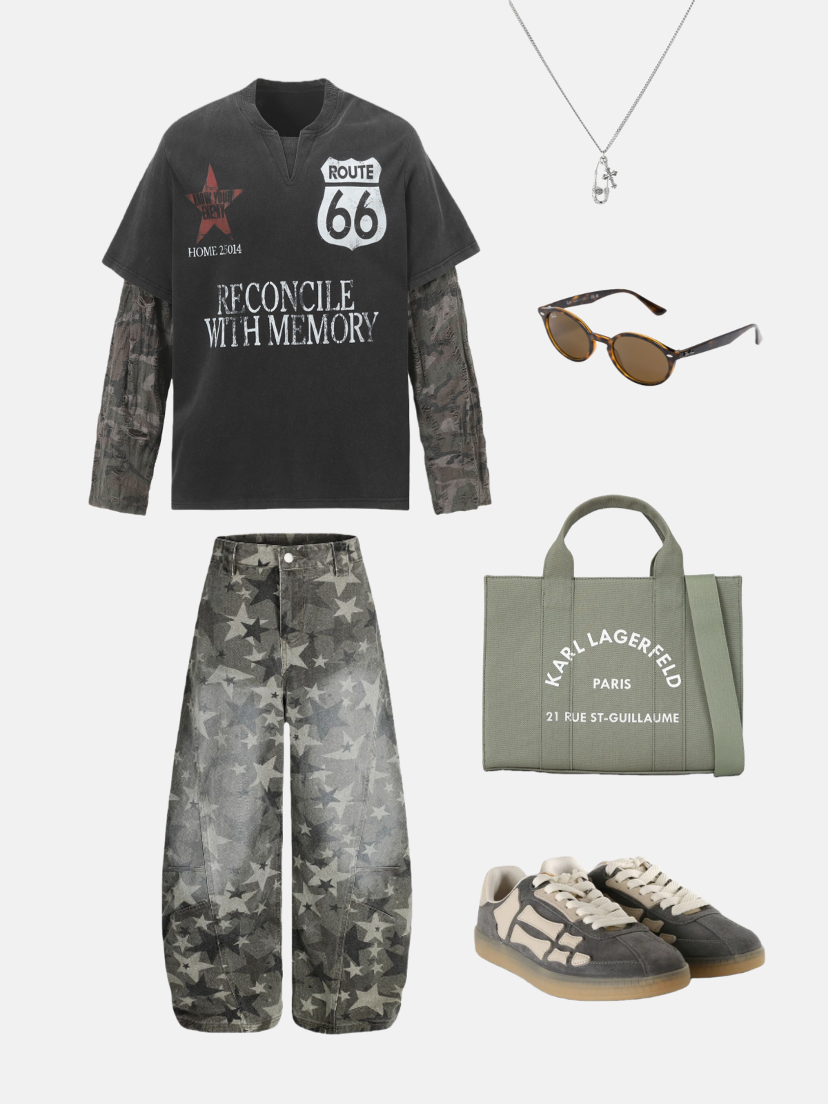 Haaura Graphic Layered Camo Tee