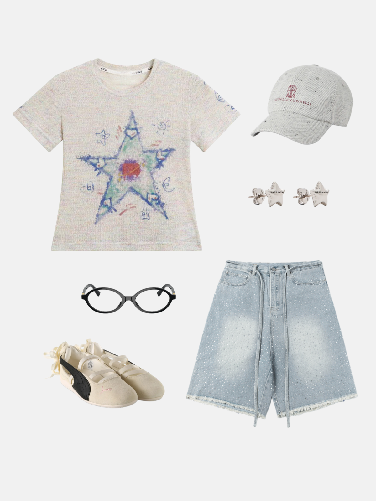 Haaura Hand-Drawn Star Doodle Tee