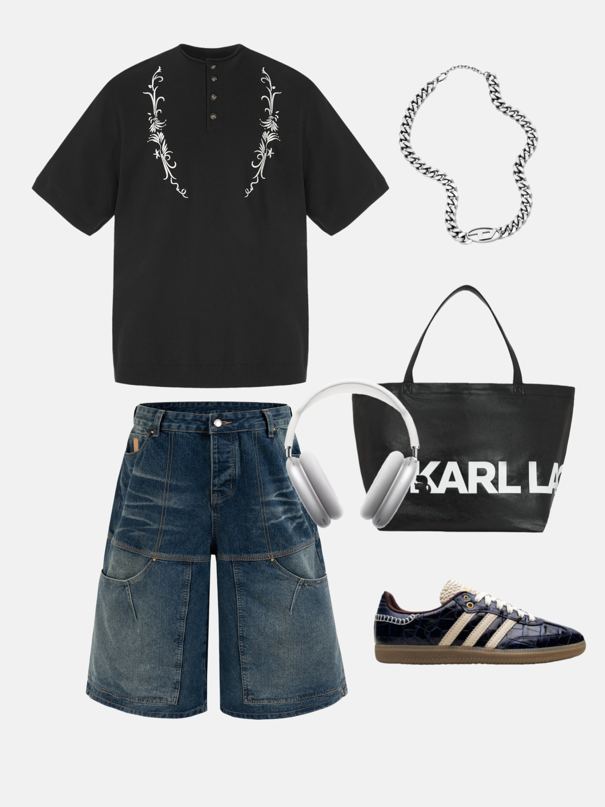 Haaura Multi Pocket Washed Longline Jorts