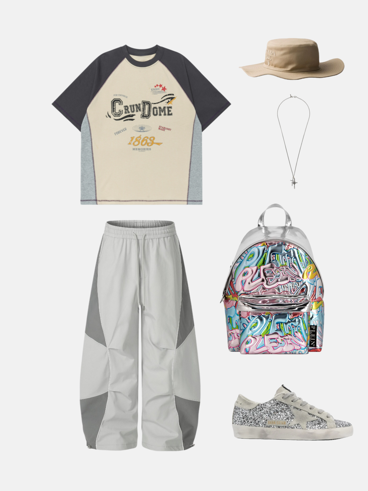 Haaura Panel Baggy Barrel Pants