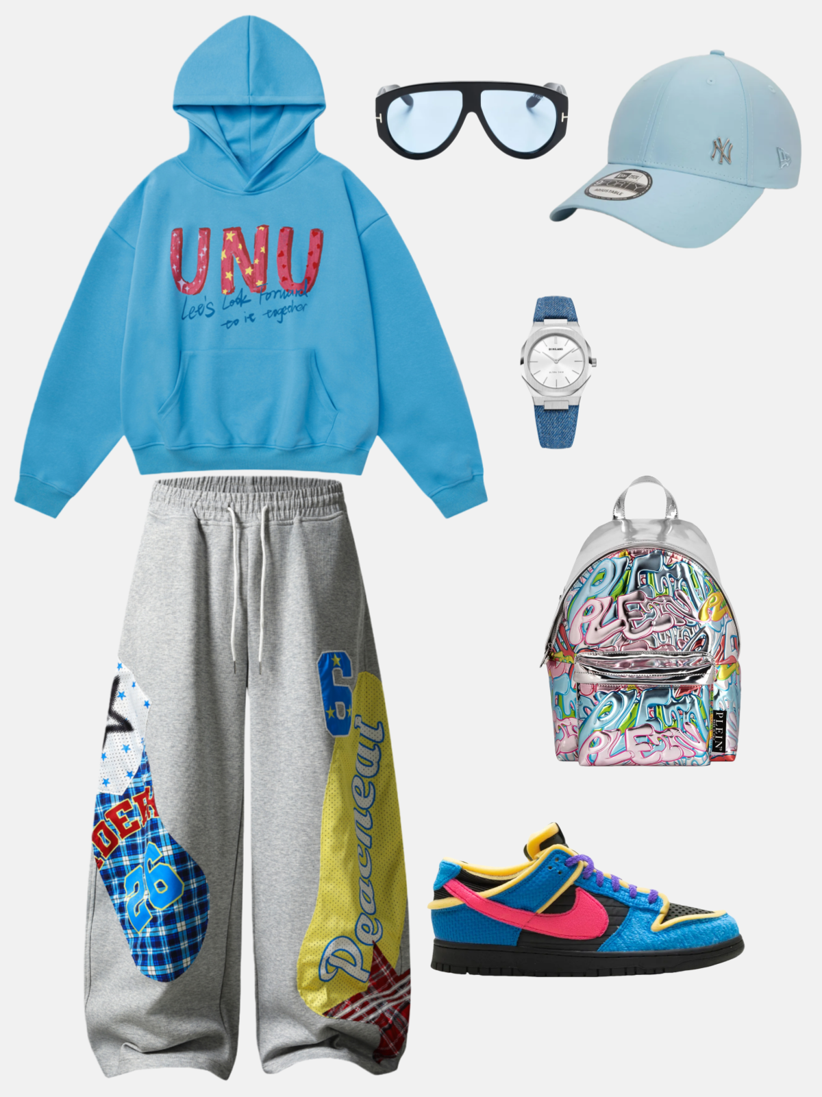 Haaura Panel Drawstring Super Baggy Sweatpants