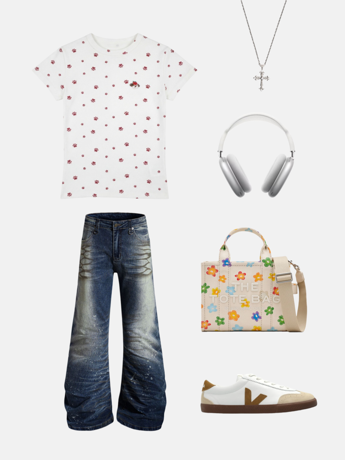 Haaura Paw Pattern Tee