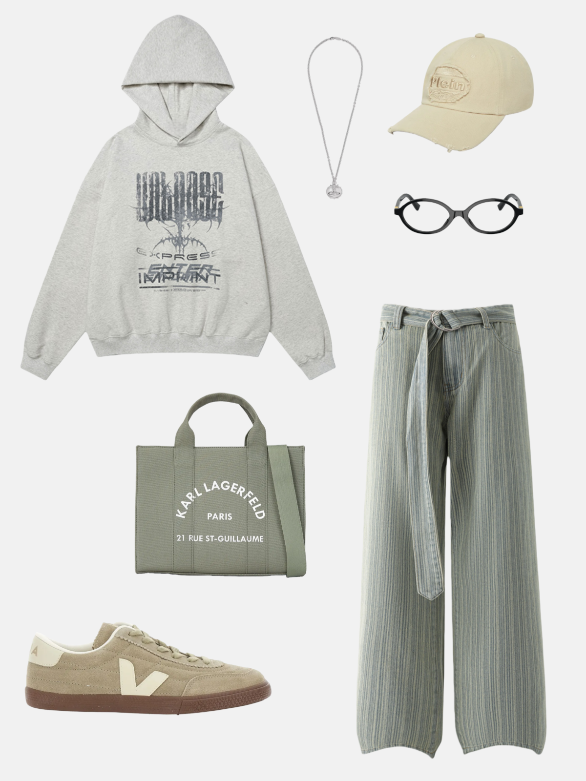 Haaura Pin-Tuck Belt-Loop Super Baggy Jeans