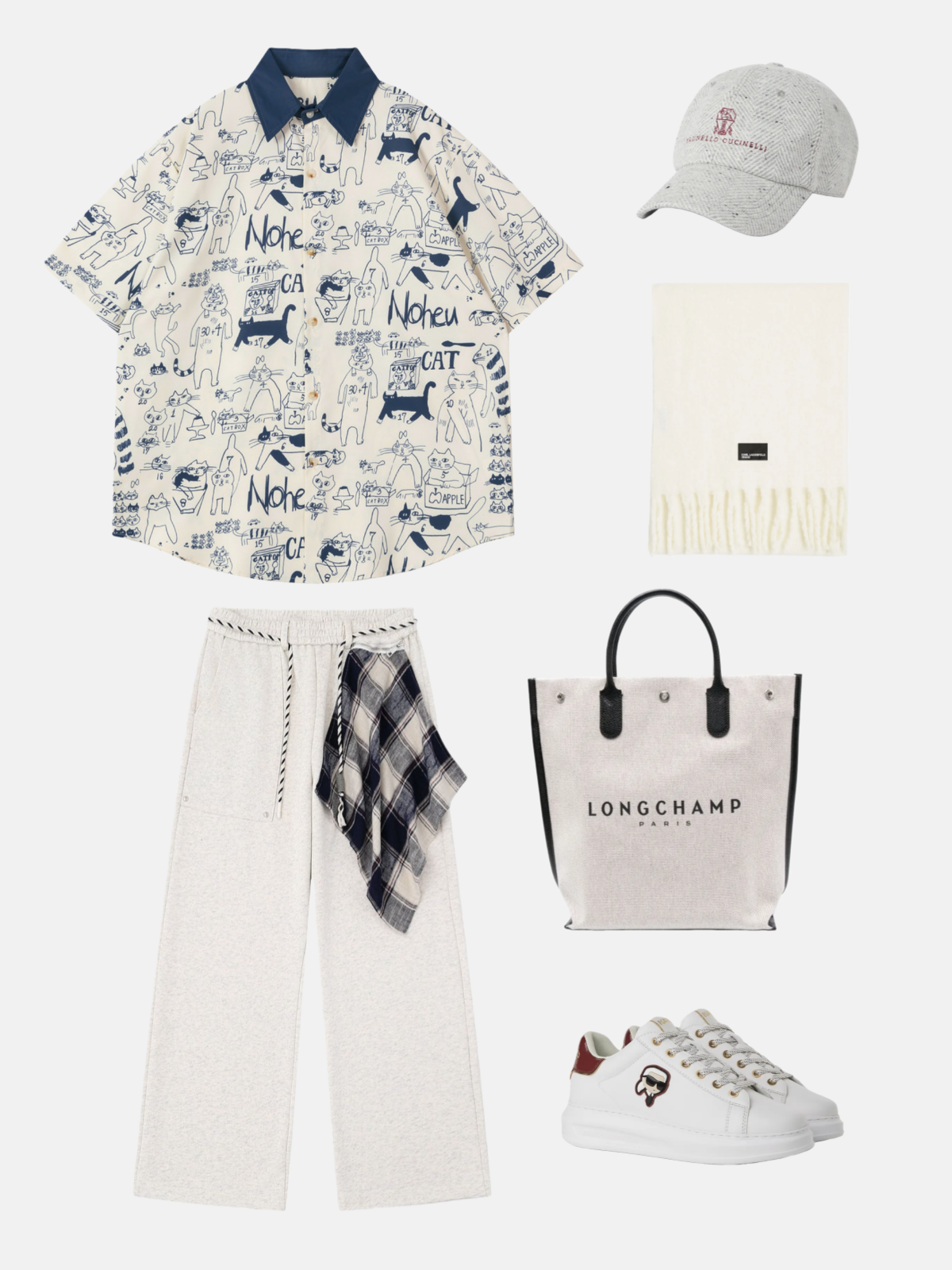 Haaura Playful Cat Print Short-Sleeve Shirt