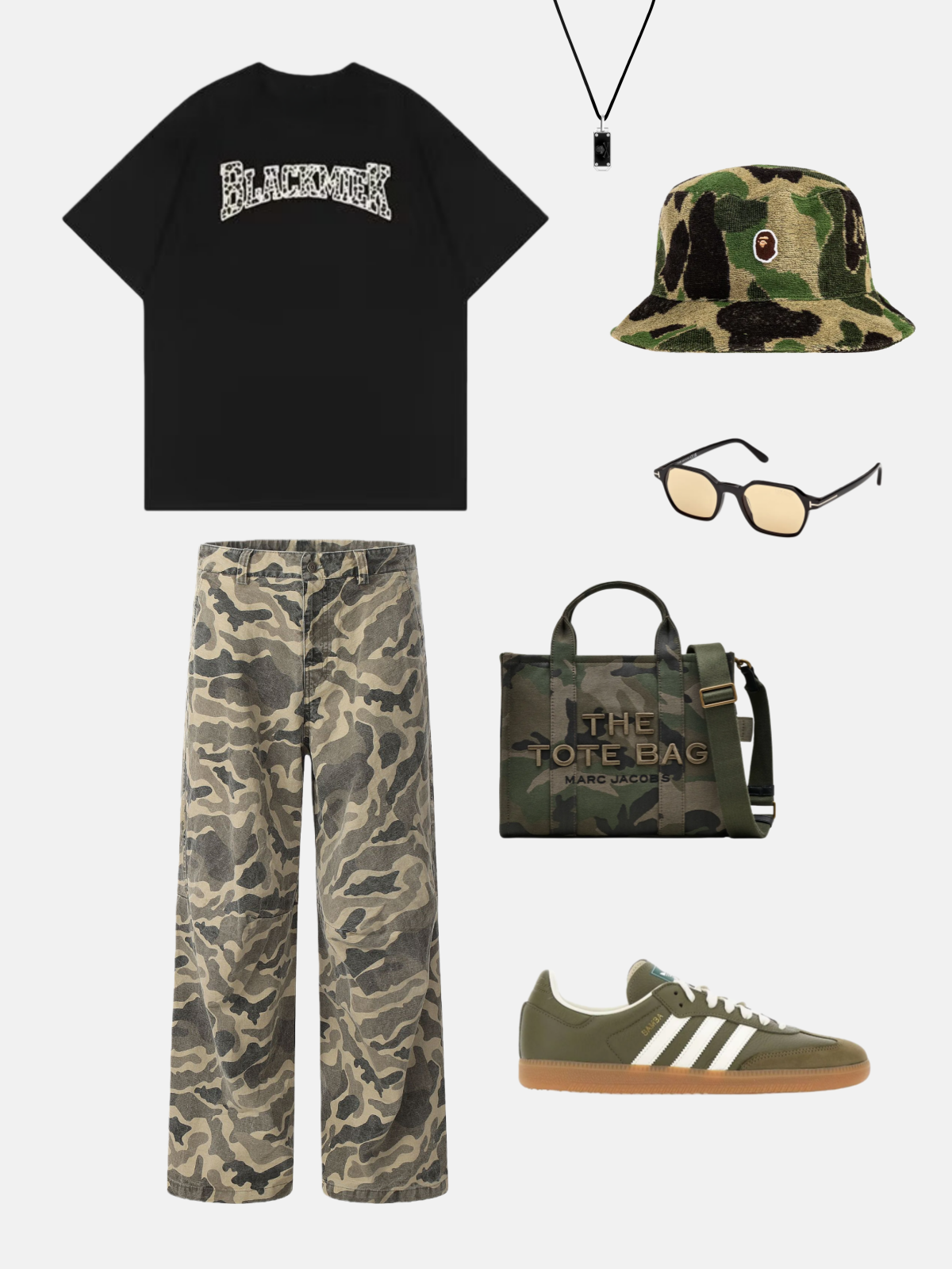 Haaura Pleated Camo Jeans