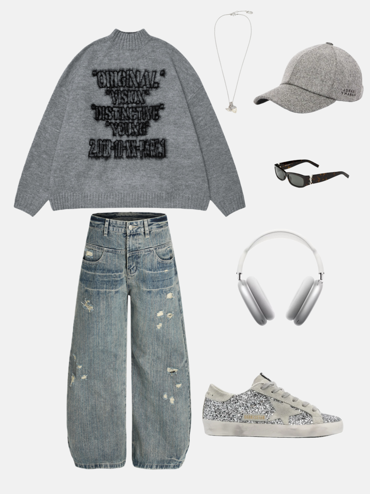 Haaura Raised-Letter Sweater