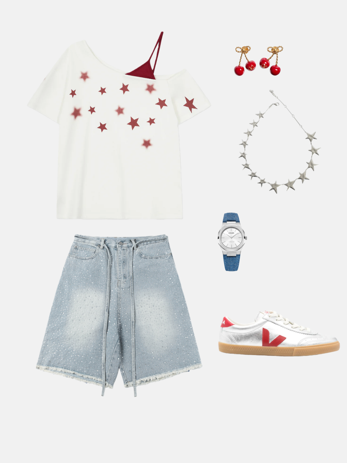 Haaura Rhinestone Jorts
