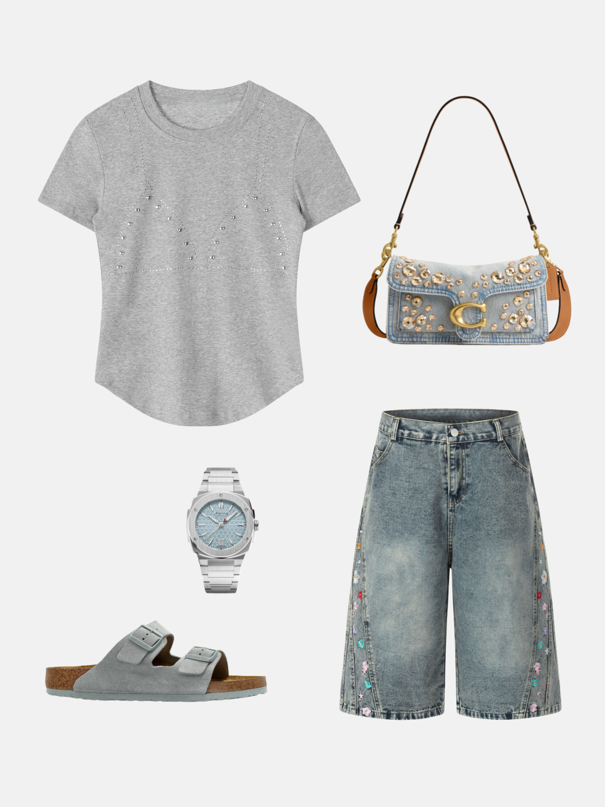 Haaura Rhinestone Studded Tee