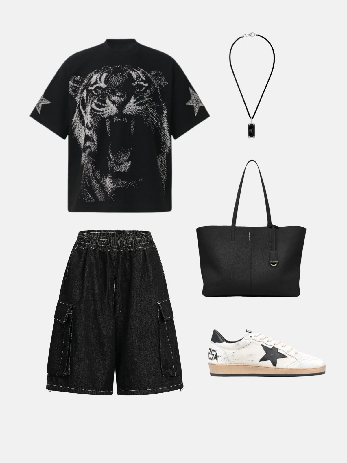 Haaura Rhinestone Tiger Head Tee