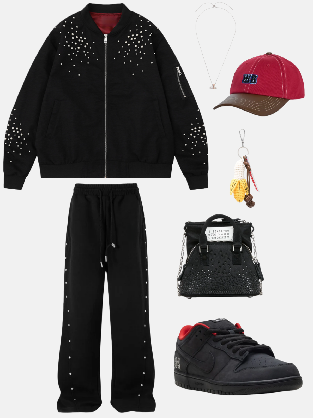 Haaura Rivet Pleated Sweatpants