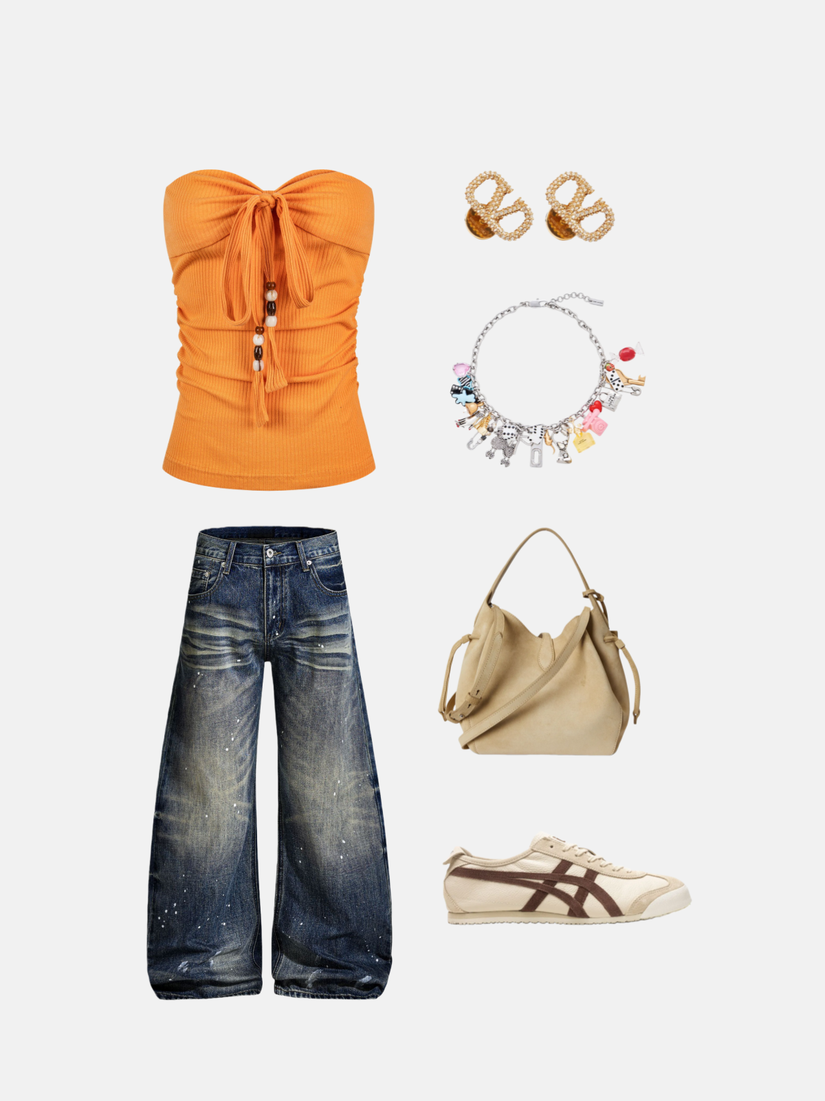 Haaura Ruched Tie Front Tube Top