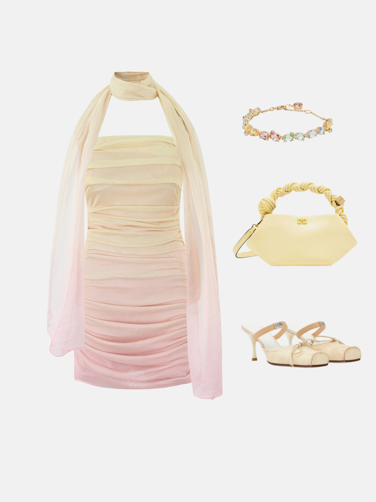 Haaura Silver Gradient Slip Dress