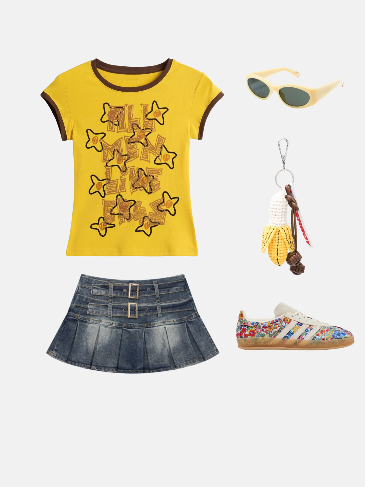 Haaura Star & Script Graphic Contrast Trim Tee
