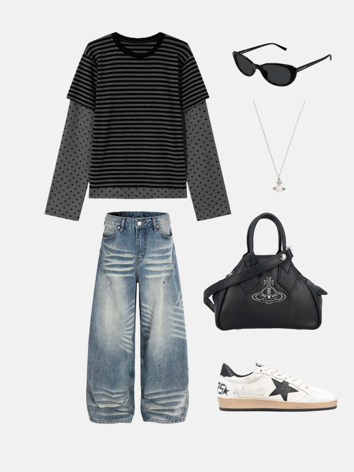 Haaura Stripe Layered Long Sleeve Tee