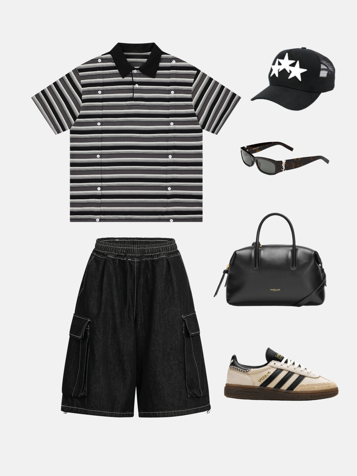 Haaura Stripe Panel Polo Tee