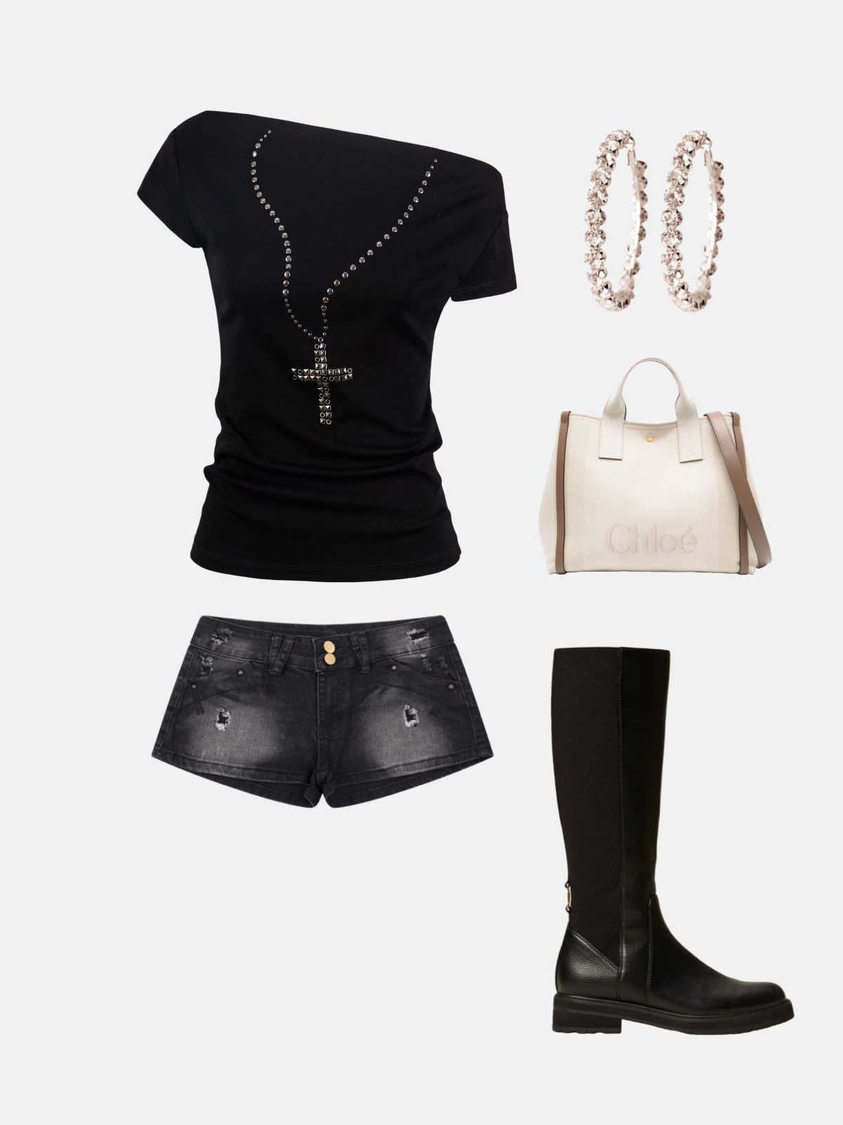 Haaura Studded Off-the-Shoulder Tee