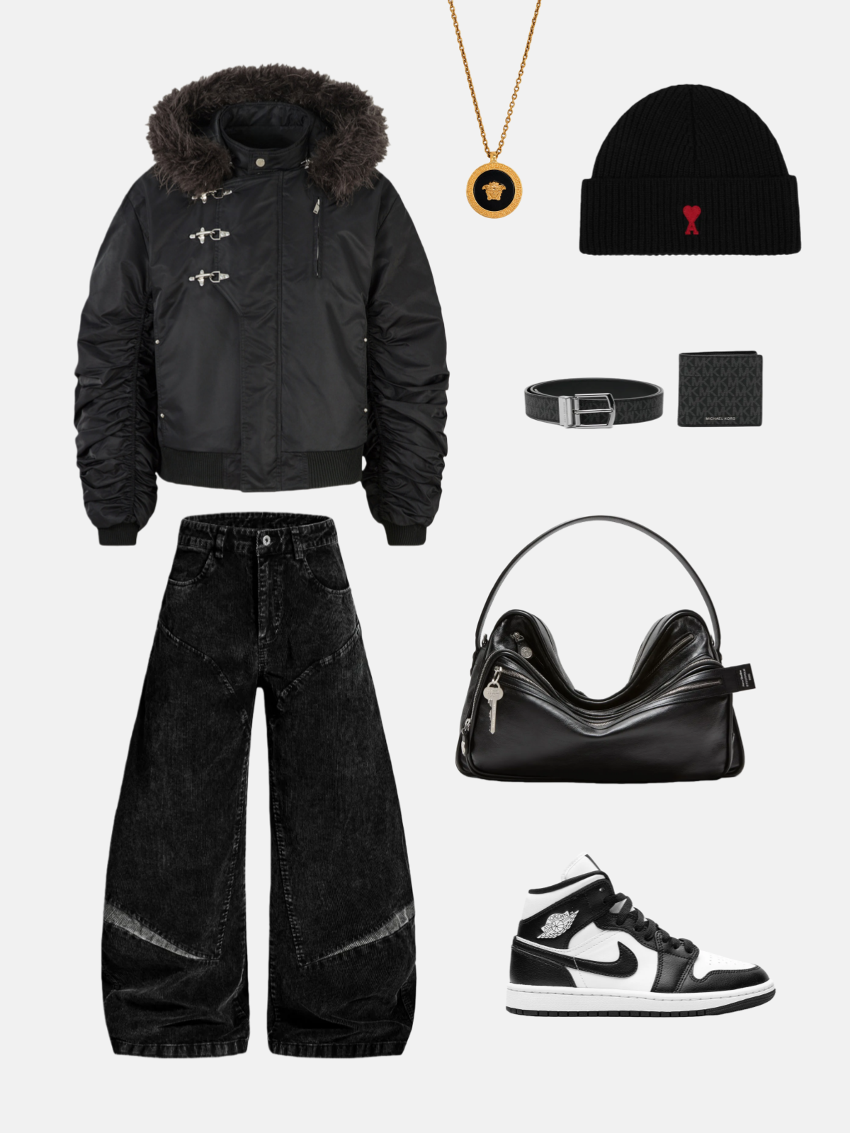 Haaura Textured Wide-Leg Jeans