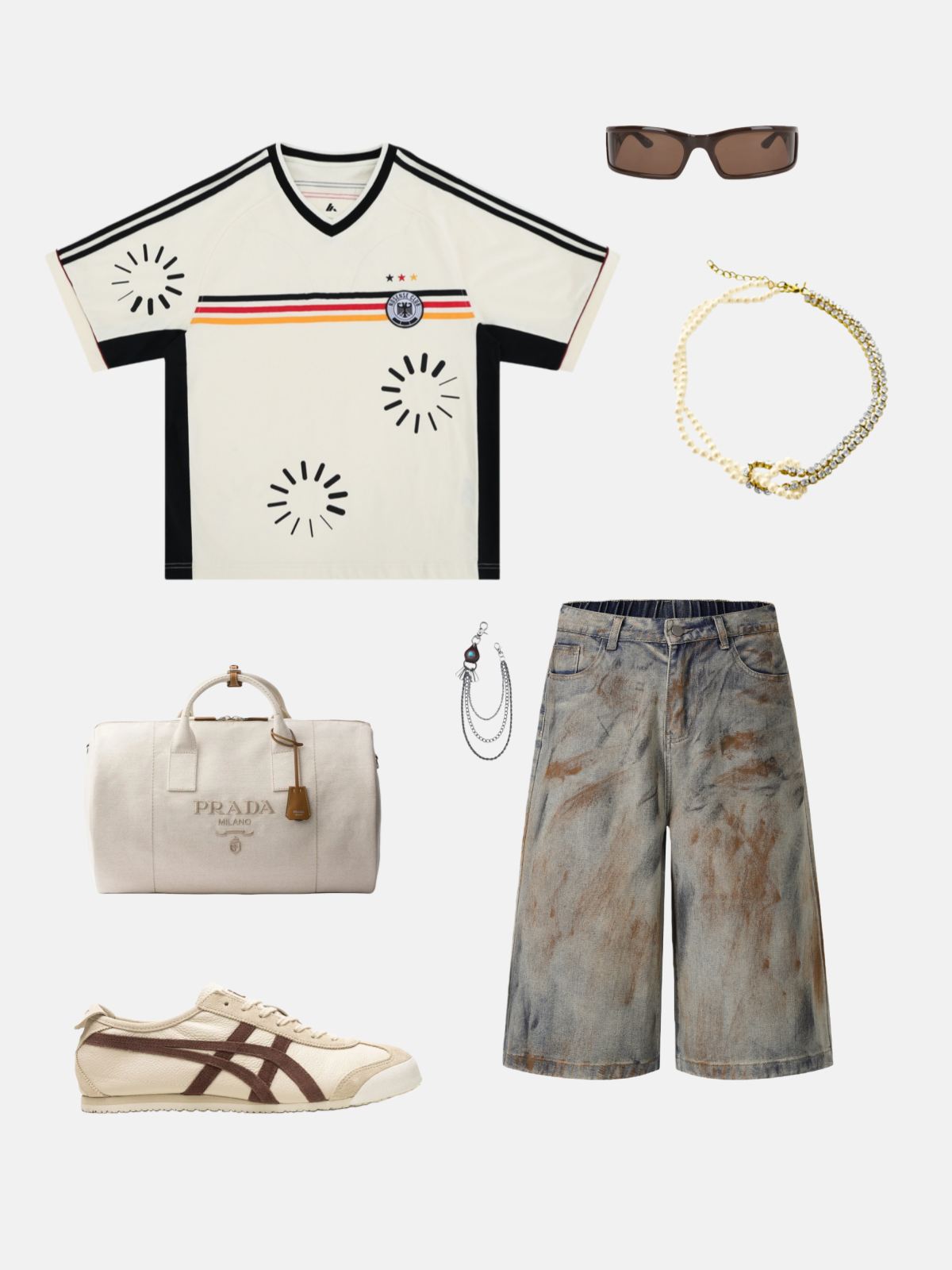 Haaura Tie-Dye Washed Denim Jorts