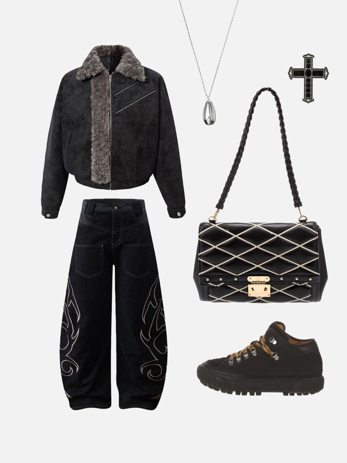 Haaura Shearling Collar Suede Jacket