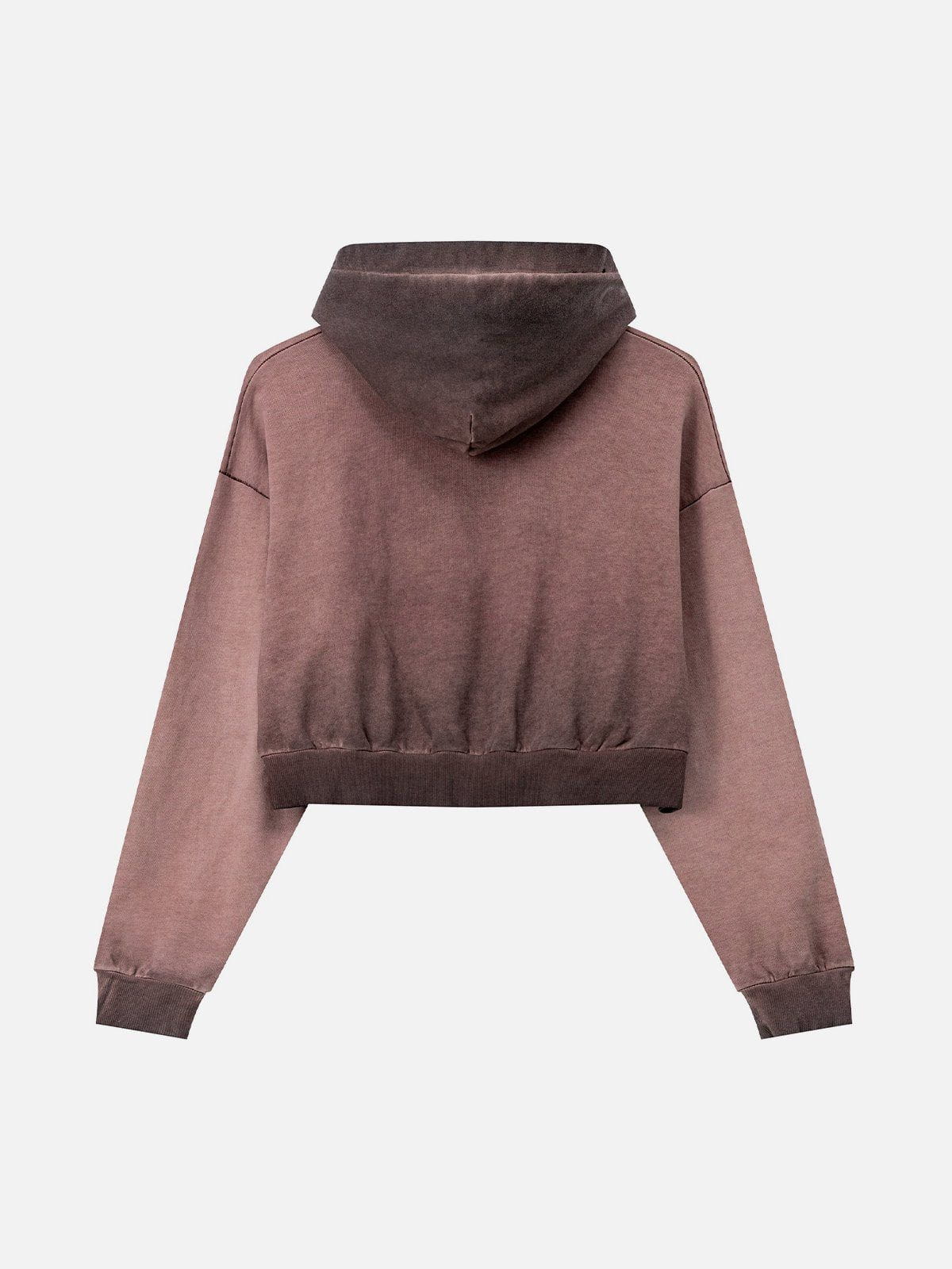 Haaura Washed Cropped Pullover Hoodie