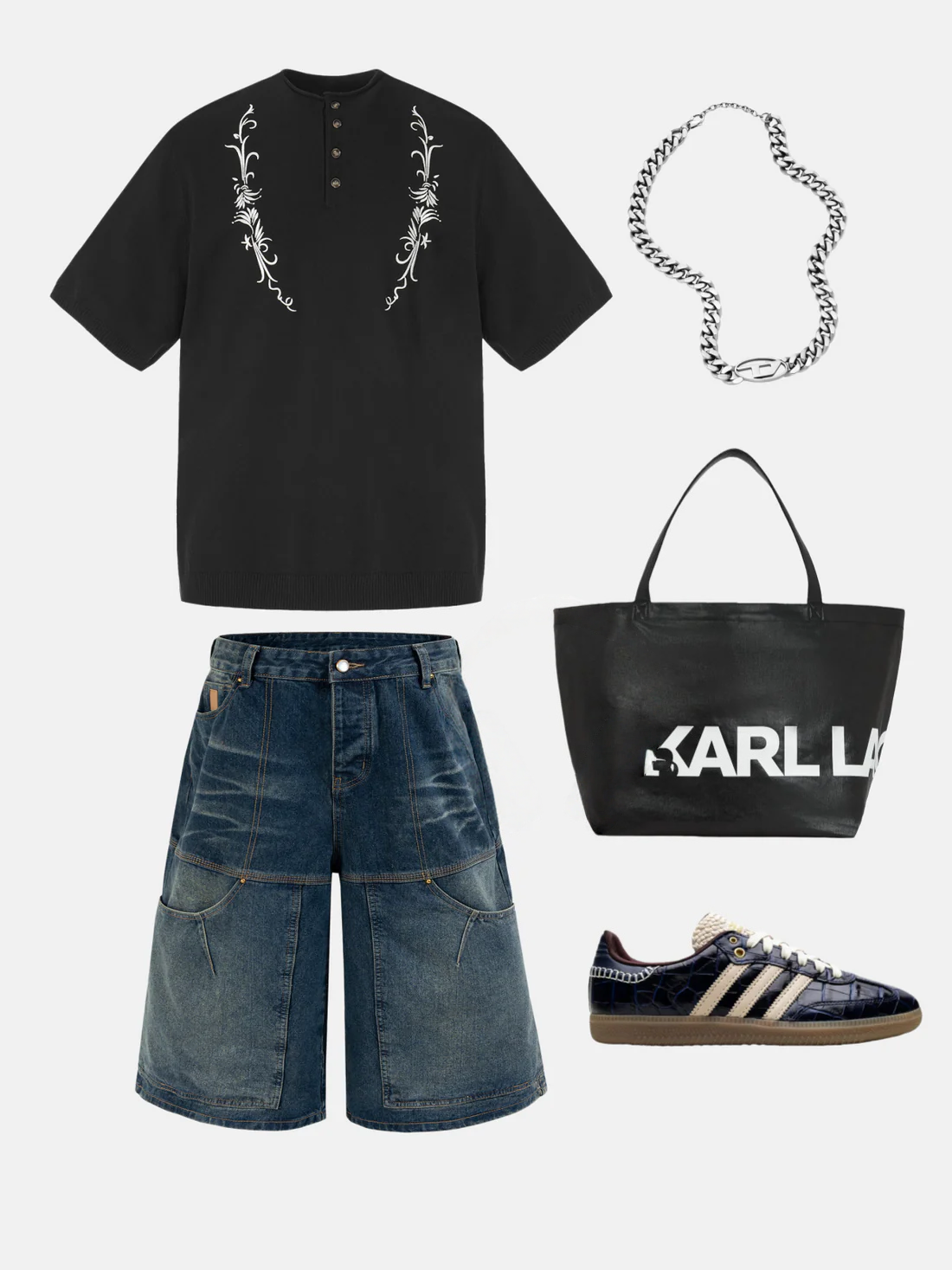 Haaura Multi Pocket Washed Longline Jorts