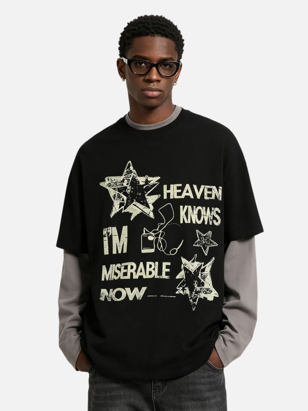 Haaura Star Layered Long Sleeve Top