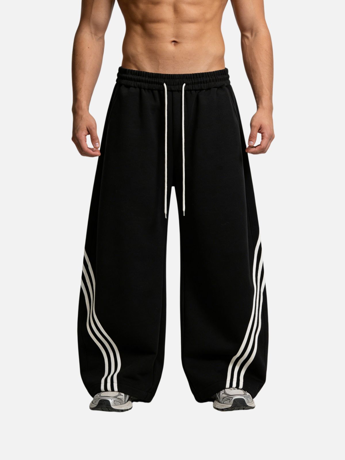 Haaura Contrast Panel Baggy Barrel Sweatpants