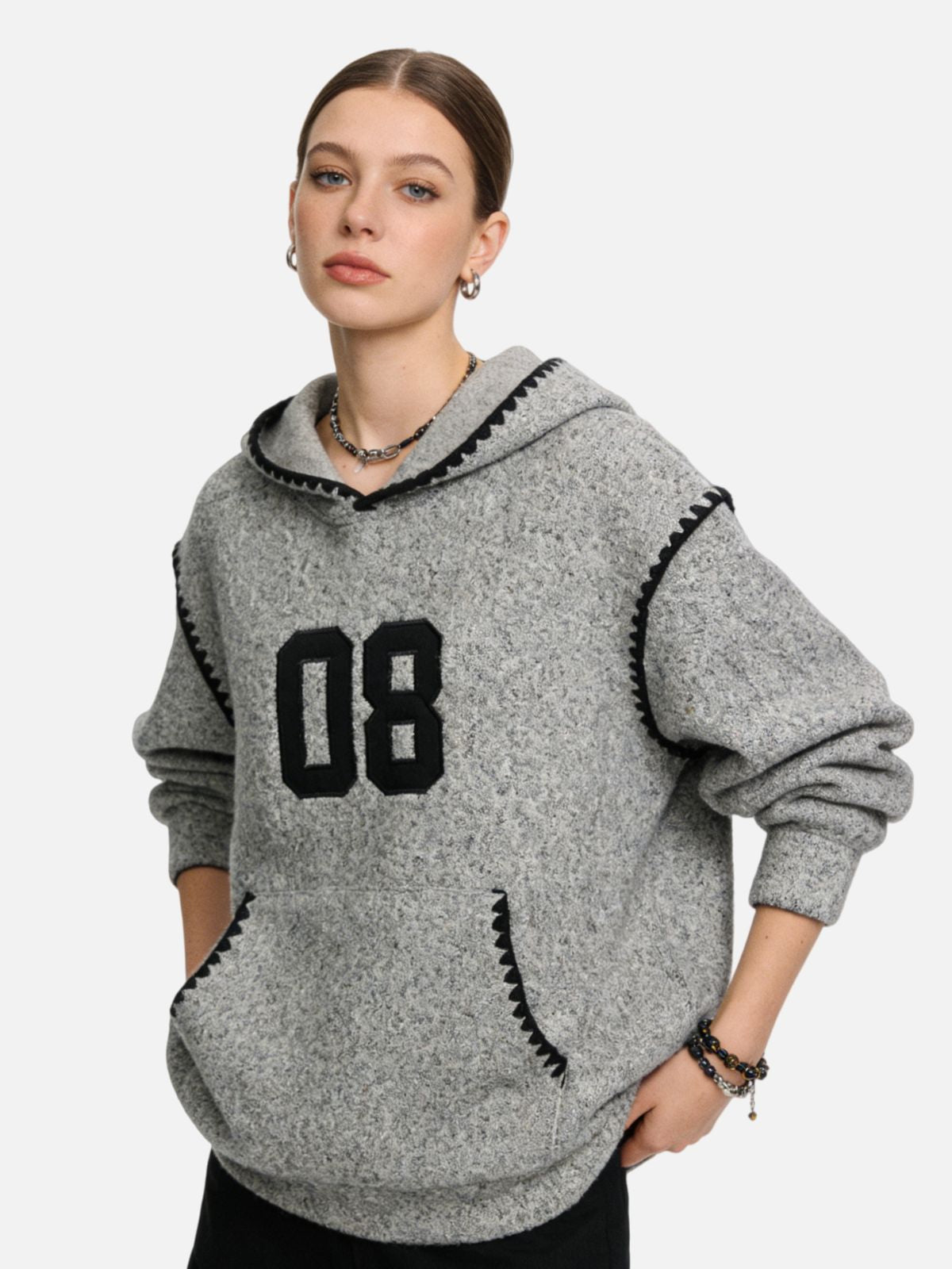 Haaura 08 Graphic Cropped Pullover Hoodie