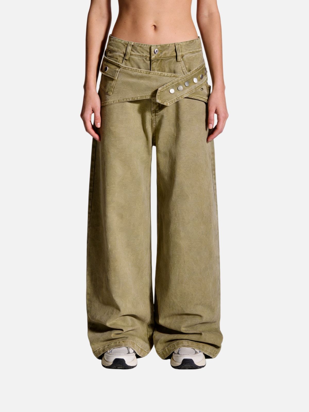 Haaura Belted Baggy Pants