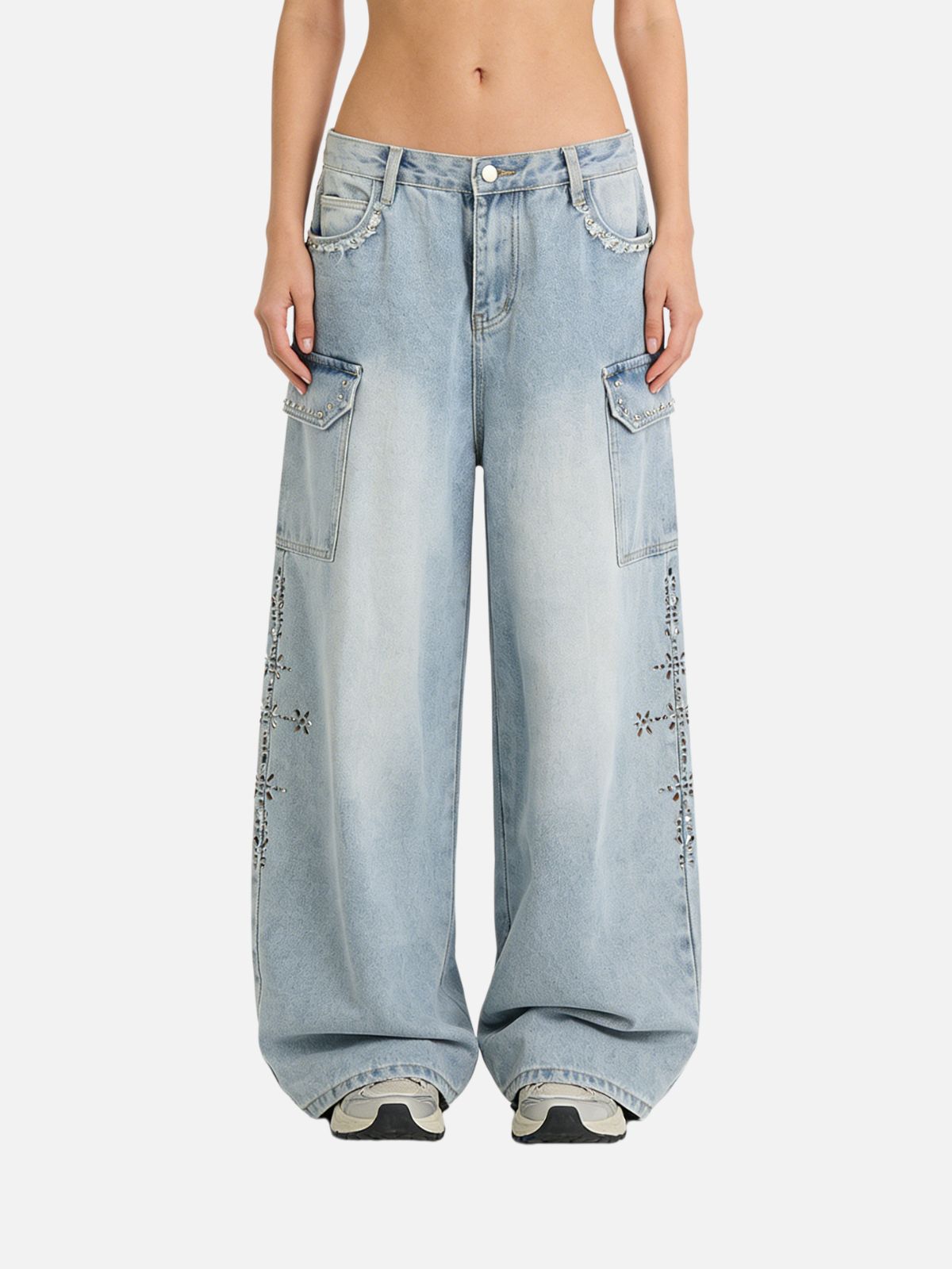 Haaura Studded Baggy Jeans