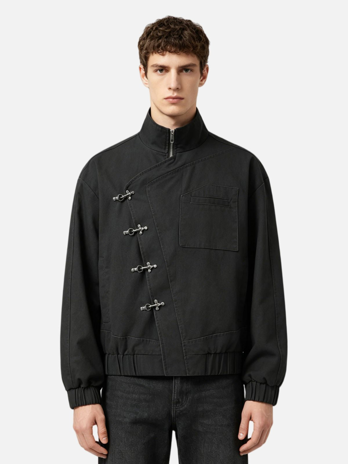 Haaura Metal Button Boxy Jacket