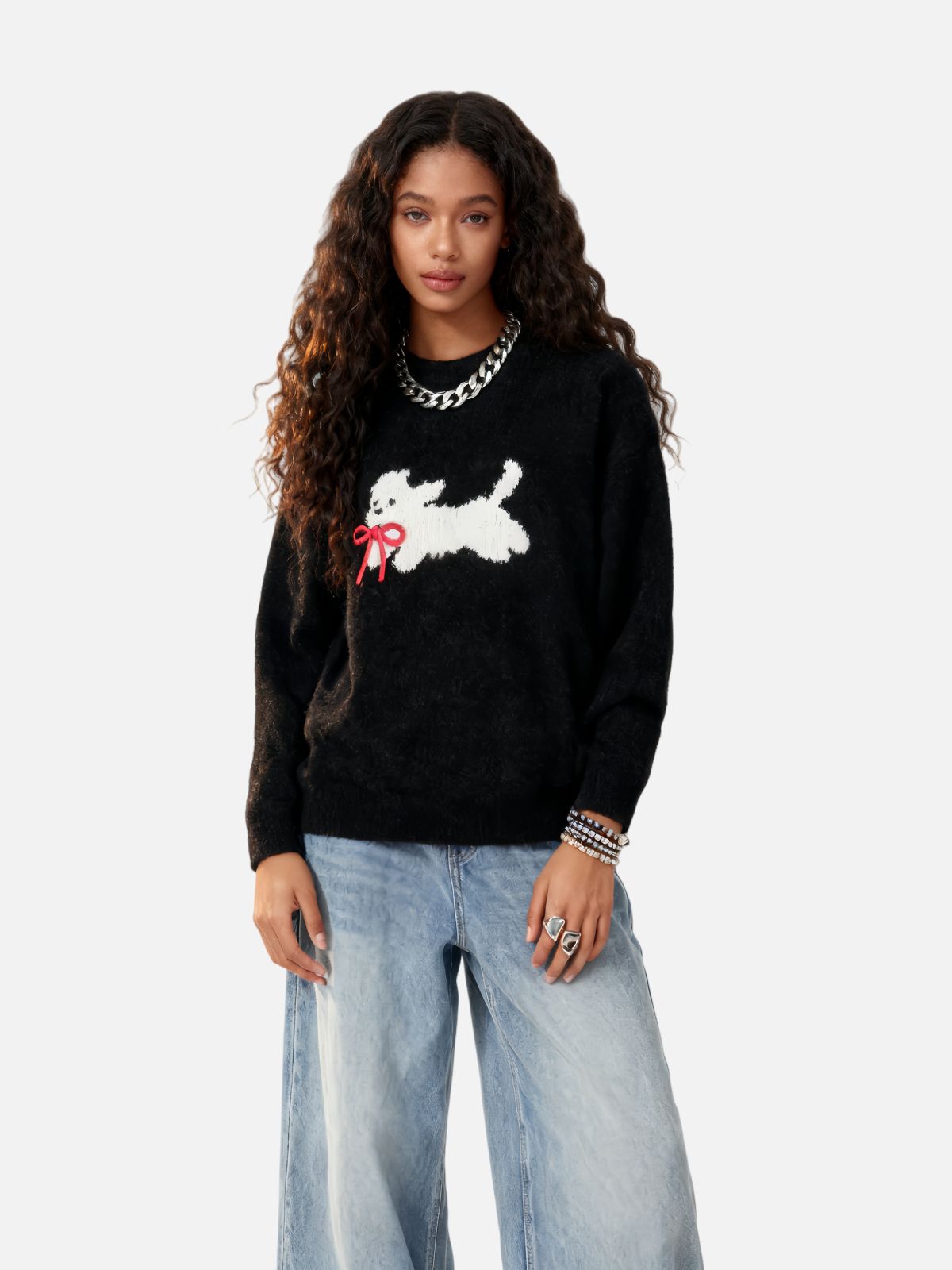 Haaura Puppy Graphic Sweater