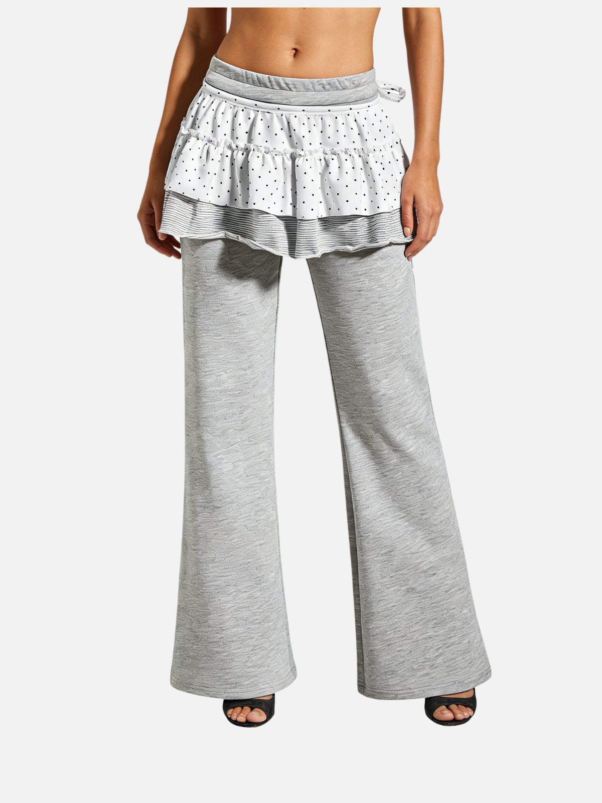 Haaura Ruffle Layered Bootcut Sweatpants