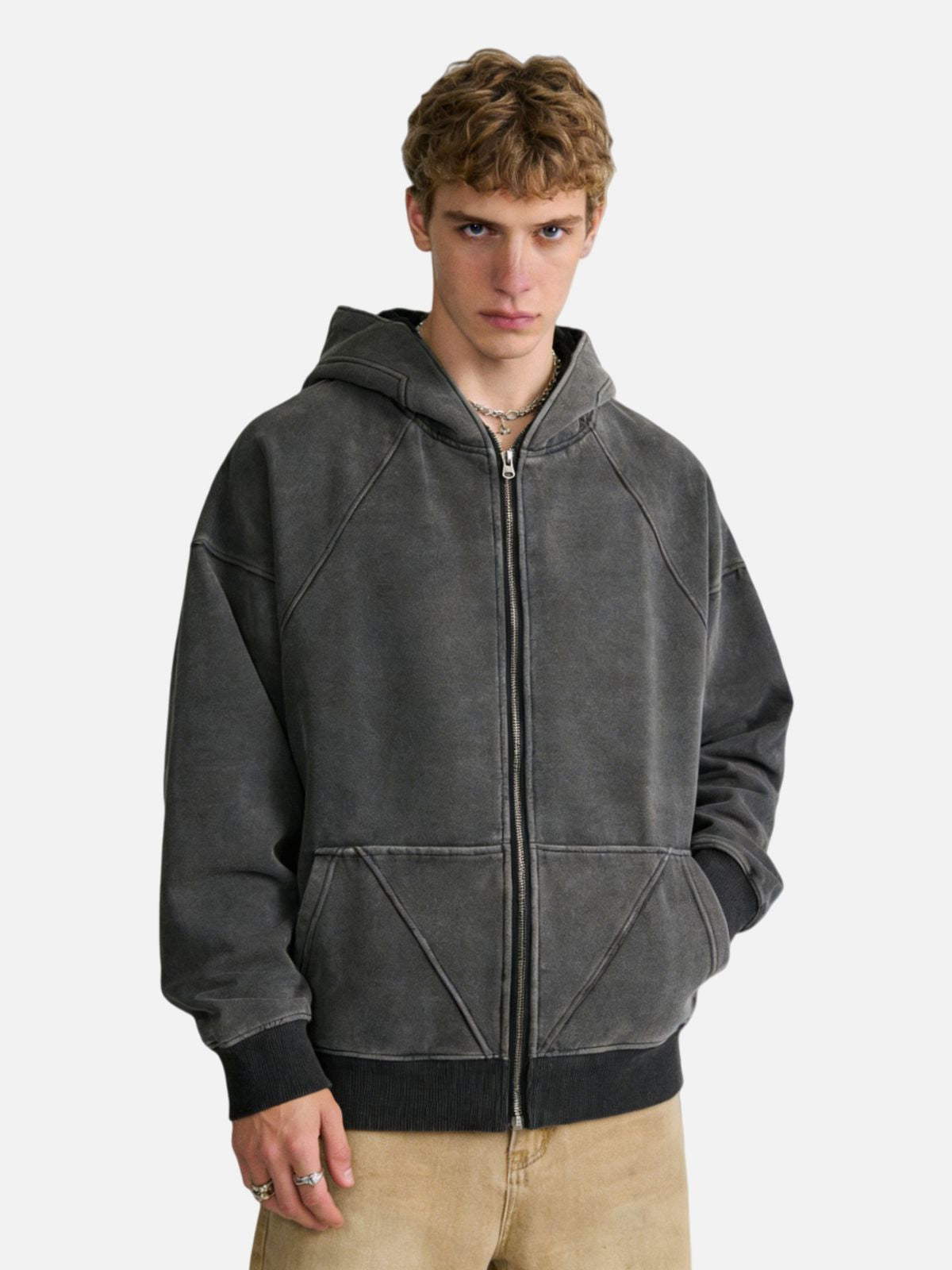 Haaura Full-Zip High-Neck Hoodie