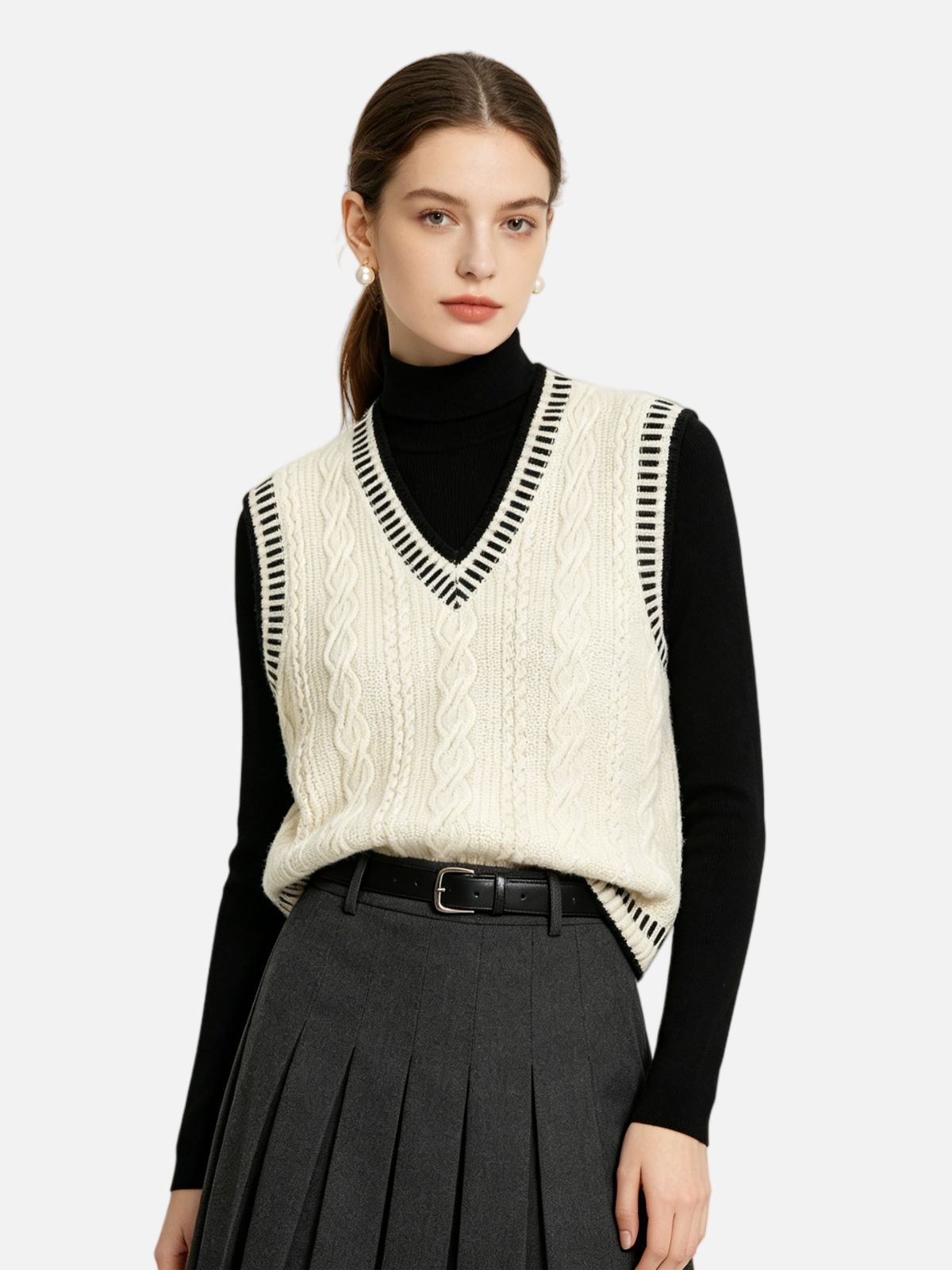 Haaura Cable-Knit Sweater Vest