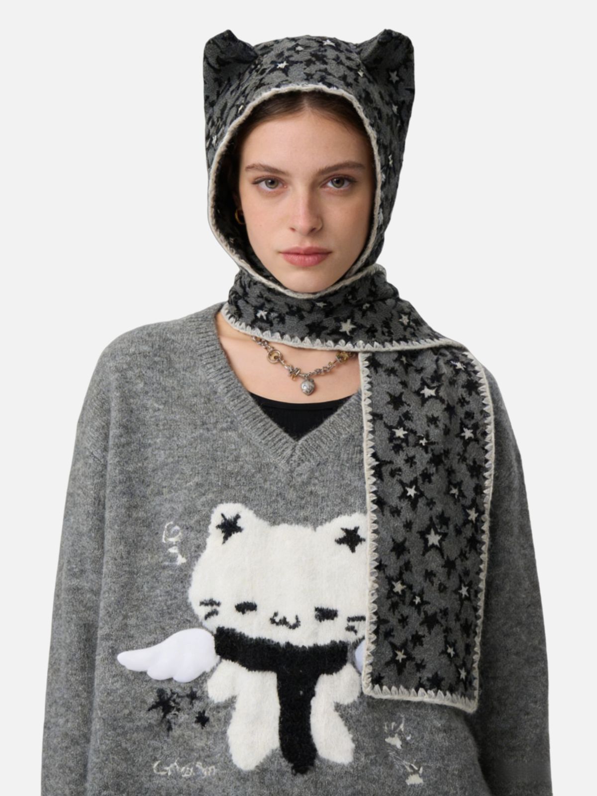 Devil Ear Star Scarf Hat