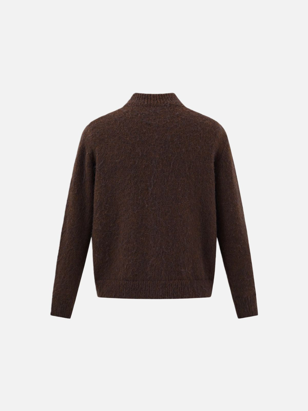 Haaura Wood Button High-Neck Cardigan